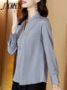 imCharms Embroidered Shirt Ladies 2023 Spring/Summer Long Sleeve Elegant Temperament Stand Collar High-end Top