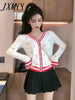 imCharms Embroidery Temperament V-Neck Knitted Cardigan Thin Coat Loose 2023 Spring And Autumn Retro Button Casual Top Ins