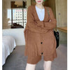 imCharms Green Thick Knitted V-Neck Cardigan Sweater Product Fall 2023 Loose Jacket + Five-Point Pants Two-Piece Set