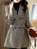 imCharms Houndstooth Blazer Women's 2023 Autumn And Winter Products Loose British Style Design Temperament Top
