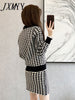 imCharms Houndstooth Knitted Suit Skirt Women's Autumn And Winter 2023 Age-Reducing Temperament Skirt Two-Piece Tide