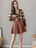 imCharms Knitted Half-Length A-Line Skirt  Autumn And Winter High Waist Knitted Women's Short Skirt Slim Fit And Slim