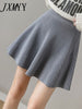 imCharms Knitted Half-Length A-Line Skirt  Autumn And Winter High Waist Knitted Women's Short Skirt Slim Fit And Slim