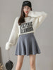 imCharms Knitted Half-Length A-Line Skirt  Autumn And Winter High Waist Knitted Women's Short Skirt Slim Fit And Slim