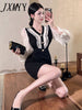 imCharms 2023 Autumn And Winter Women's French Retro Lace Stitching Elegant Temperament Dress Banquet Dress