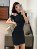 imCharms 2023 Sexy And Elegant Temperament Design Sense Cross Knitted Skirt Vest Dress Bag Hip Skirt