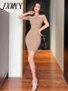 imCharms 2023 Sexy And Elegant Temperament Design Sense Cross Knitted Skirt Vest Dress Bag Hip Skirt