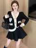 imCharms Pearl Love Temperament V Neck Sweater Female Design Sense Small Fall Winter Knitted Cardigan Jacket Thick Women