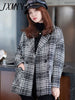 imCharms Plaid Woolen Suit Jacket Women's Mid-Length Loose And Casual 2023 Autumn And Winter Suit Woolen Coat