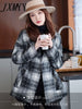 imCharms Plaid Woolen Suit Jacket Women's Mid-Length Loose And Casual 2023 Autumn And Winter Suit Woolen Coat