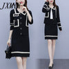 imCharms Plus Size Knitted Suit 2023 Autumn Elegant Temperament Net Red Small Fragrant Wind Sweater Women Suit