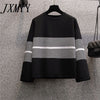 imCharms Plus Size Women's Autumn Contrast Color Sweater Skirt Two-Piece Western-Style Age Reduction Suit