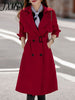 imCharms Trench Coat Women's Mid-Length 2023 Autumn Women's British Style Autumn Popular Coat Double Breasted