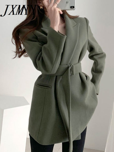 imCharms Woolen Suit Jacket Mid-Length Autumn And Winter Elegant Temperament Woolen Coat Women's Clothing
