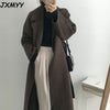 imCharms French Lazy Style Warm Female Fresh Winter 2023 Classical Belt Retro Loose Women Woolen Coats Chic Casual Long Coat Long