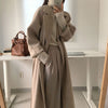 imCharms French Lazy Style Warm Female Fresh Winter 2023 Classical Belt Retro Loose Women Woolen Coats Chic Casual Long Coat Long