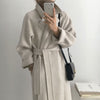 imCharms French Lazy Style Warm Female Fresh Winter 2023 Classical Belt Retro Loose Women Woolen Coats Chic Casual Long Coat Long