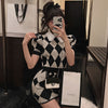 imCharms Gentle Wind Diamond Knitted Sweater Two-Piece Women's 2023 Summer Style Short-Sleeved Sweater Suit Skirt