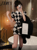 imCharms Gentle Wind Diamond Knitted Sweater Two-Piece Women's 2023 Summer Style Short-Sleeved Sweater Suit Skirt