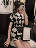 imCharms Gentle Wind Diamond Knitted Sweater Two-Piece Women's 2023 Summer Style Short-Sleeved Sweater Suit Skirt