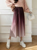 imCharms Gradient Color Pleated Skirt Skirt Women's 2023 Autumn And Winter High-End Drape Mid-Length A-Line Mid-Length Skirt