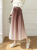 imCharms Gradient Color Pleated Skirt Skirt Women's 2023 Autumn And Winter High-End Drape Mid-Length A-Line Mid-Length Skirt