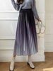 imCharms Gradient Color Pleated Skirt Skirt Women's 2023 Autumn And Winter High-End Drape Mid-Length A-Line Mid-Length Skirt