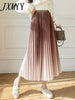 imCharms Gradient Color Pleated Skirt Skirt Women's 2023 Autumn And Winter High-End Drape Mid-Length A-Line Mid-Length Skirt