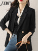 imCharms Gray Small Suit Jacket Women's Spring And Autumn 2023 Double-Breasted Casual Slim Fit Elegant Temperament Suit