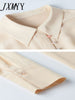 imCharms Heavy Color Button Silk Shirt Women's Long-Sleeved 2023 Spring And Elegant Temperament Polo Collar Top
