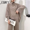 imCharms High-End Suit 2023 Sweater Casual Loose Lazy Female Bat Sleeve Knitted Wide Leg Pants Two-Piece Suit