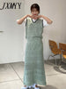 imCharms Ins Two-piece Tassel Weave Design Hollow Elegant Temperament Suit 2023 Spring And Summer Package Hip Skirt Women