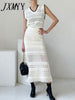 imCharms Ins Two-piece Tassel Weave Design Hollow Elegant Temperament Suit 2023 Spring And Summer Package Hip Skirt Women