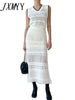 imCharms Ins Two-piece Tassel Weave Design Hollow Elegant Temperament Suit 2023 Spring And Summer Package Hip Skirt Women