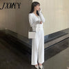 imCharms Knitted Cardigan Jacket Spring 2023 Temperament Wide-Leg Pants Casual Western Style Two-Piece Suit Women