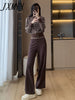 imCharms Knitted Casual Western Suit Women's Autumn and Winter Sports Sweater Wide Leg Pants Two-Piece Suit