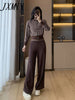 imCharms Knitted Casual Western Suit Women's Autumn and Winter Sports Sweater Wide Leg Pants Two-Piece Suit