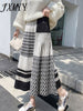 imCharms Knitted Skirt Women's A-Line Long Autumn And Winter High-Waisted Slim-Fit Large-Swing Pleated Plus-Size Skirt