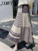 imCharms Knitted Skirt Women's A-Line Long Autumn And Winter High-Waisted Slim-Fit Large-Swing Pleated Plus-Size Skirt