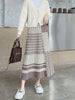 imCharms Knitted Skirt Women's A-Line Long Autumn And Winter High-Waisted Slim-Fit Large-Swing Pleated Plus-Size Skirt