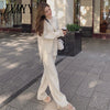 imCharms Knitted Sweater Suit Women 2023 Autumn And Winter Net Red Temperament Wide Leg Pants Two-Piece Suit
