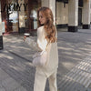 imCharms Knitted Sweater Suit Women 2023 Autumn And Winter Net Red Temperament Wide Leg Pants Two-Piece Suit