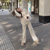 imCharms Knitted Sweater Suit Women 2023 Autumn And Winter Net Red Temperament Wide Leg Pants Two-Piece Suit