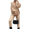 imCharms Knitted Tracksuit Women V Neck Cardigan Sweater And Elastic Pants Women's 2 Piece Set Knitting Suit 2023 Autumn Winter