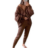 imCharms Knitted Tracksuit Women V Neck Cardigan Sweater And Elastic Pants Women's 2 Piece Set Knitting Suit 2023 Autumn Winter