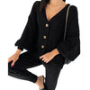 imCharms Knitted Tracksuit Women V Neck Cardigan Sweater And Elastic Pants Women's 2 Piece Set Knitting Suit 2023 Autumn Winter