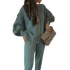 imCharms Knitted Tracksuit Women V Neck Cardigan Sweater And Elastic Pants Women's 2 Piece Set Knitting Suit 2023 Autumn Winter