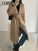imCharms Korean Version Of Waist-Gathered Cardigan Coat Knitted Padded Long Knee-Length Sweater With Waist Belt In The Long Coat.