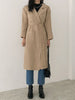 imCharms Korean Version Of Waist-Gathered Cardigan Coat Knitted Padded Long Knee-Length Sweater With Waist Belt In The Long Coat.