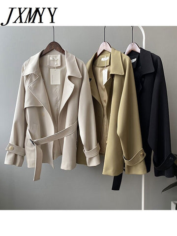 imCharms Mid-Length Trench Coat Women's 2023 Spring Korean Version Chic Elegant Temperament Loose Belt Casual Coat